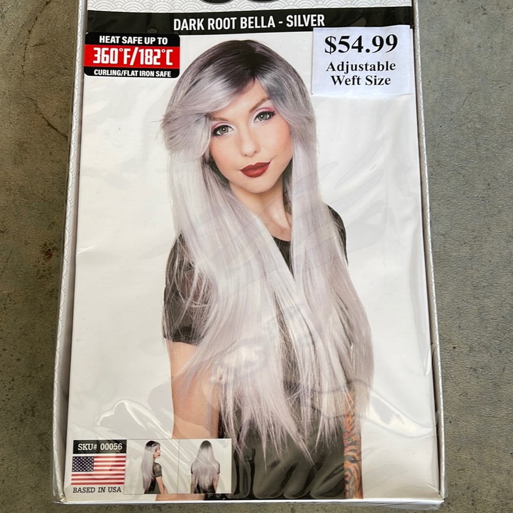 Rockstar Wigs: Dark Root Bella - Silver! New!